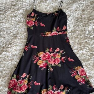 Socialite Black Floral Mini Dress